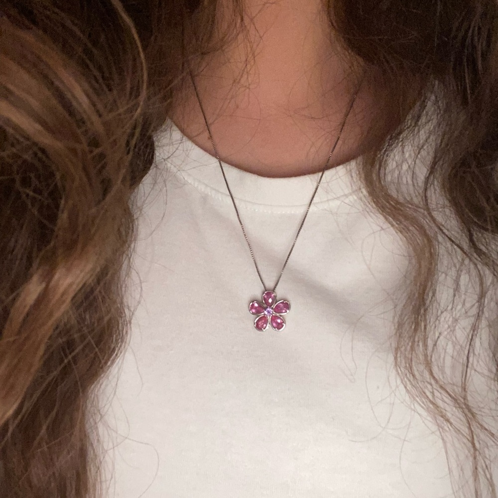 Sapphire and Silver necklace by Kay Jewelers